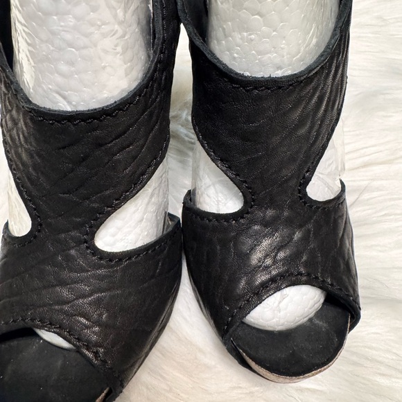 Pedro Garcia Black and White Peep-Toe Heels - Picture 10 of 17